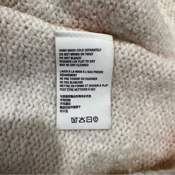 Anthropologie Maggie Tie Dye Cream Pink V-Neck Bell Sleeve Boxy Fit Sweater XS - Picture 6 of 7